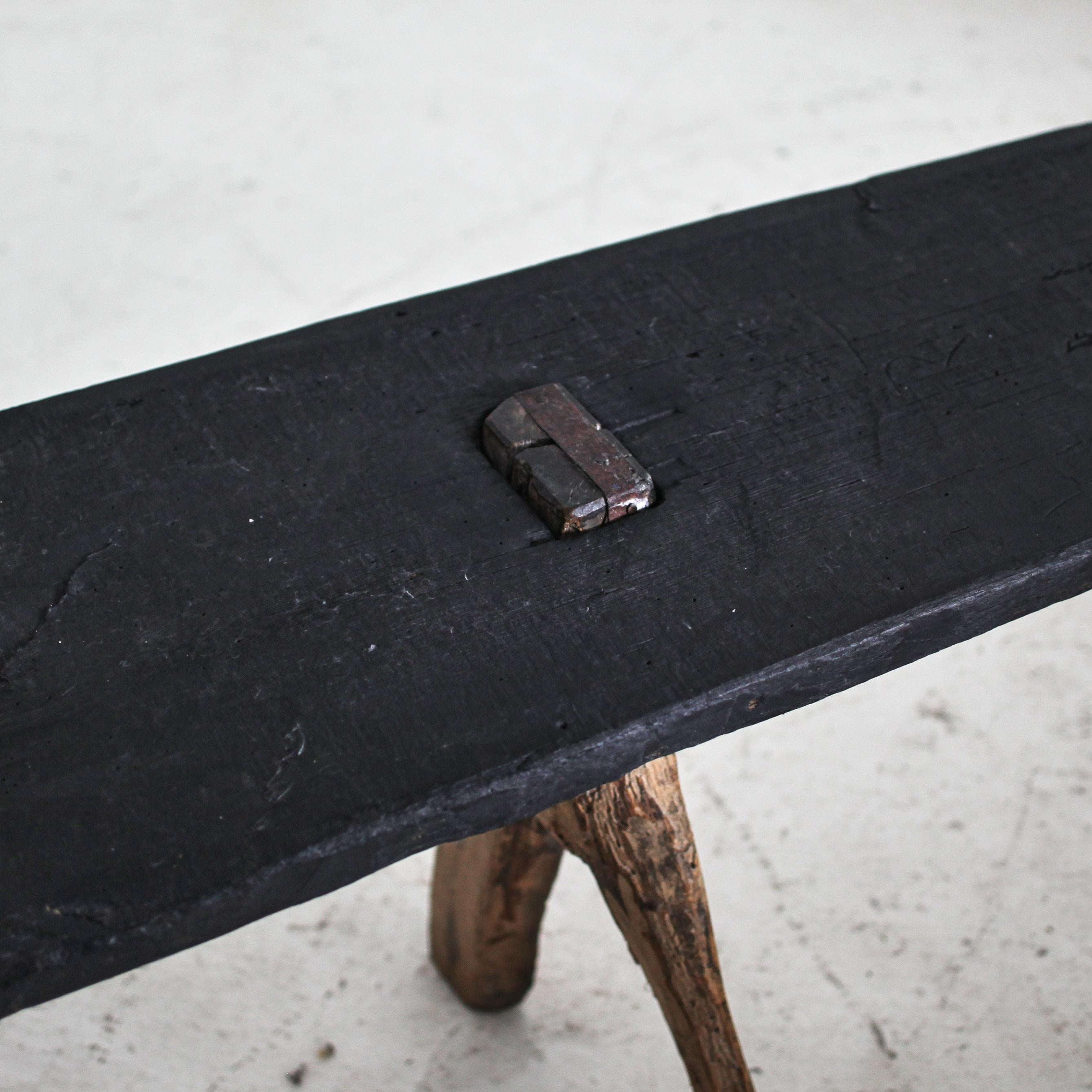 Primitive 19Th C. Japanese Long Bench Wabi Sabi 1