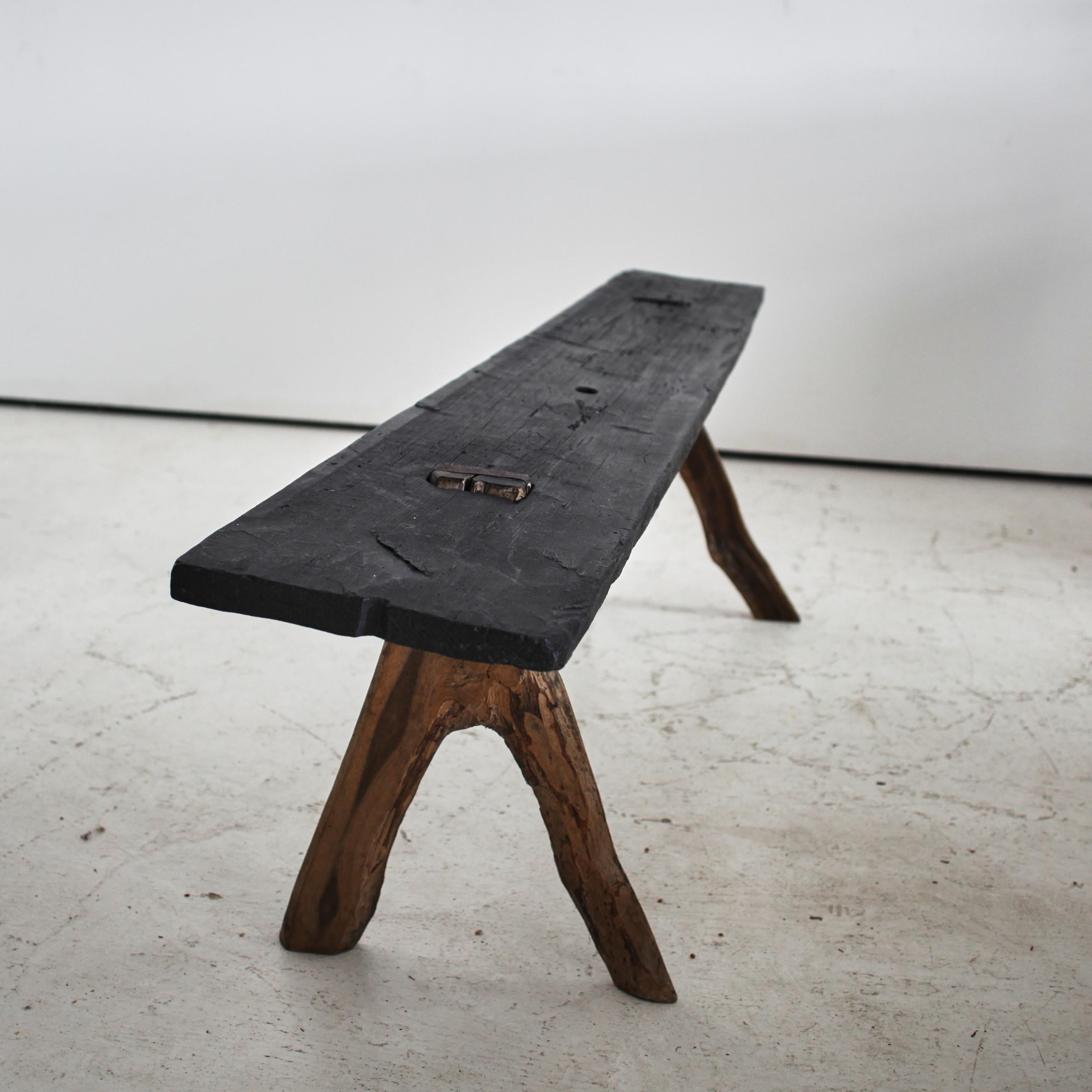 Primitive 19Th C. Japanese Long Bench Wabi Sabi 2
