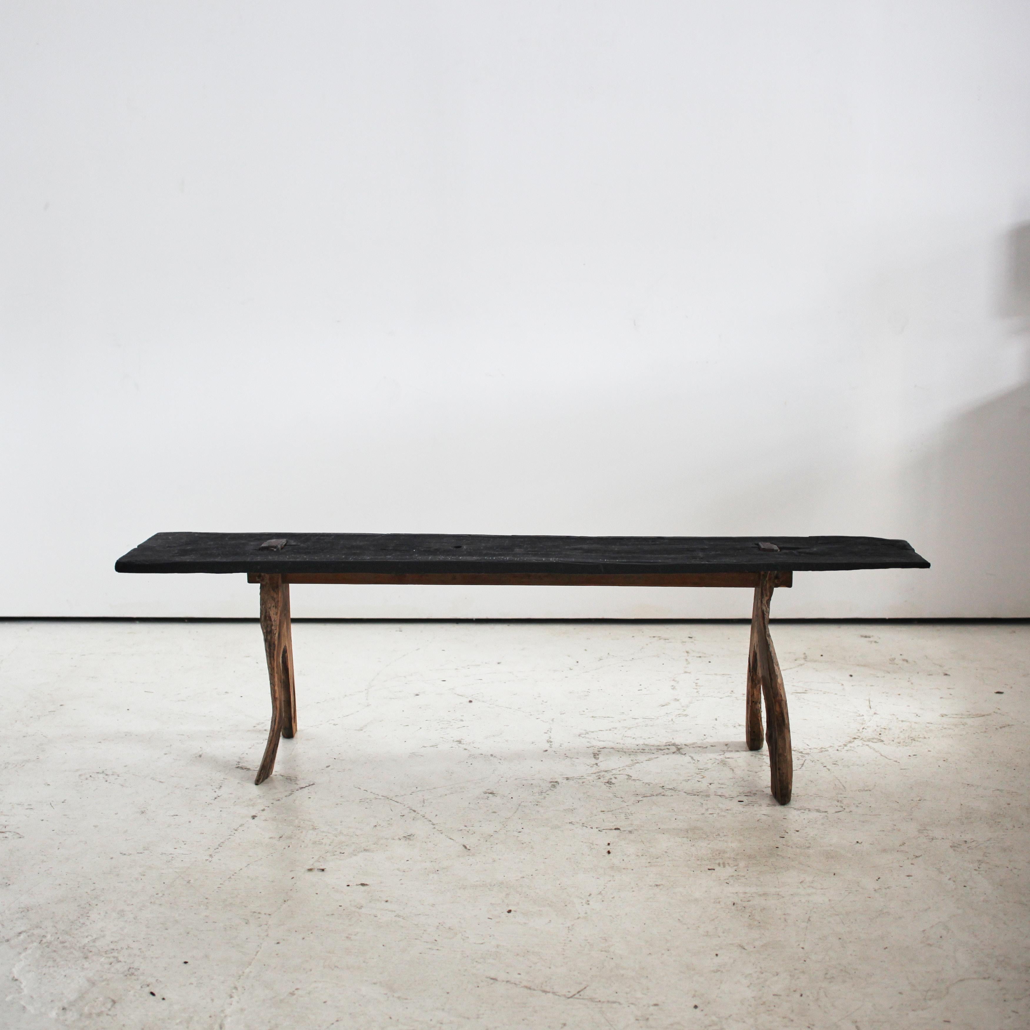 Primitive 19Th C. Japanese Long Bench Wabi Sabi 4