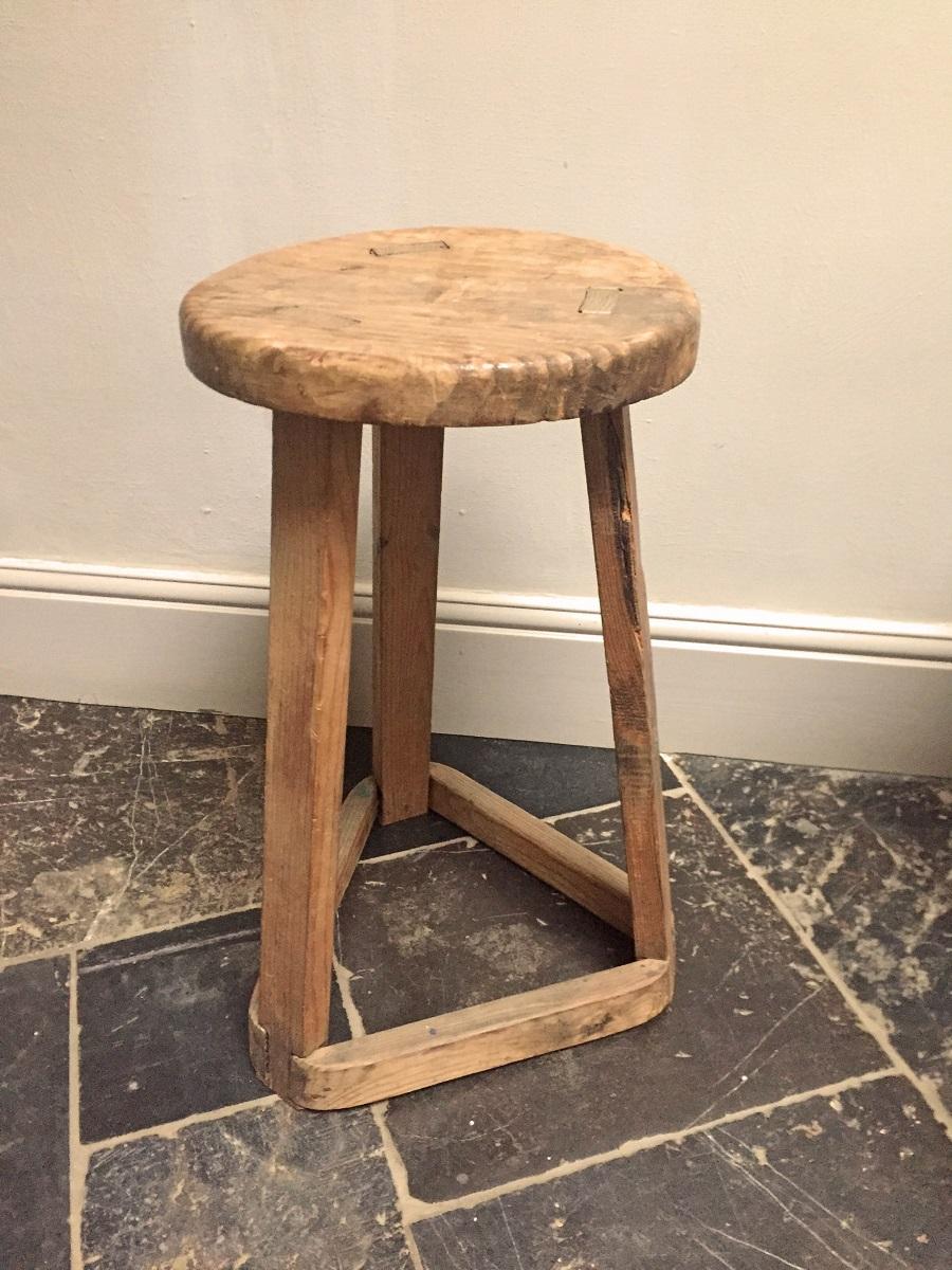 Primitive 19th Century French Stool 6