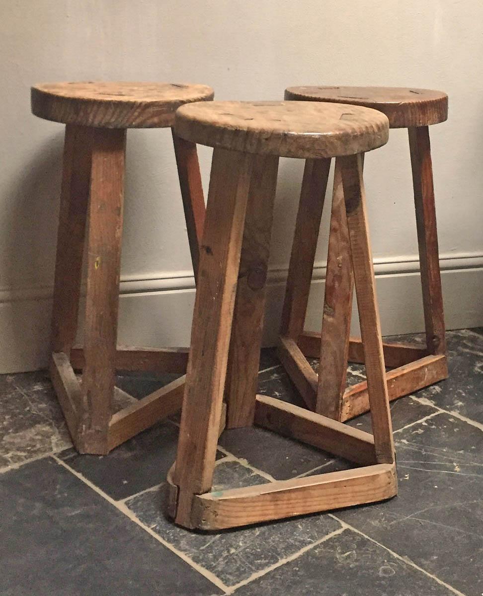 Primitive 19th Century French Stool 8