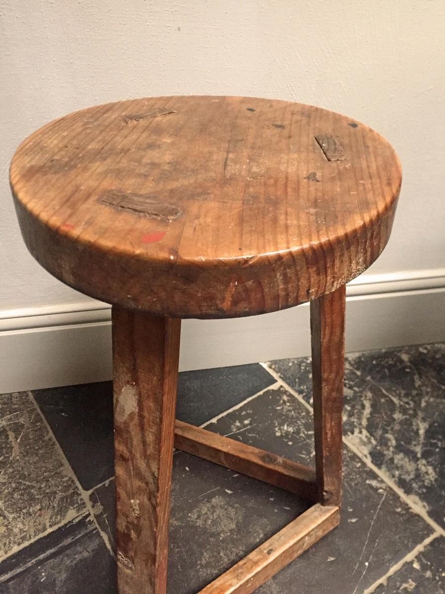 Primitive 19th Century French Stool 3