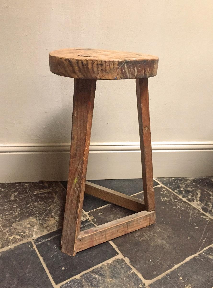 Primitive 19th Century French Stool 4