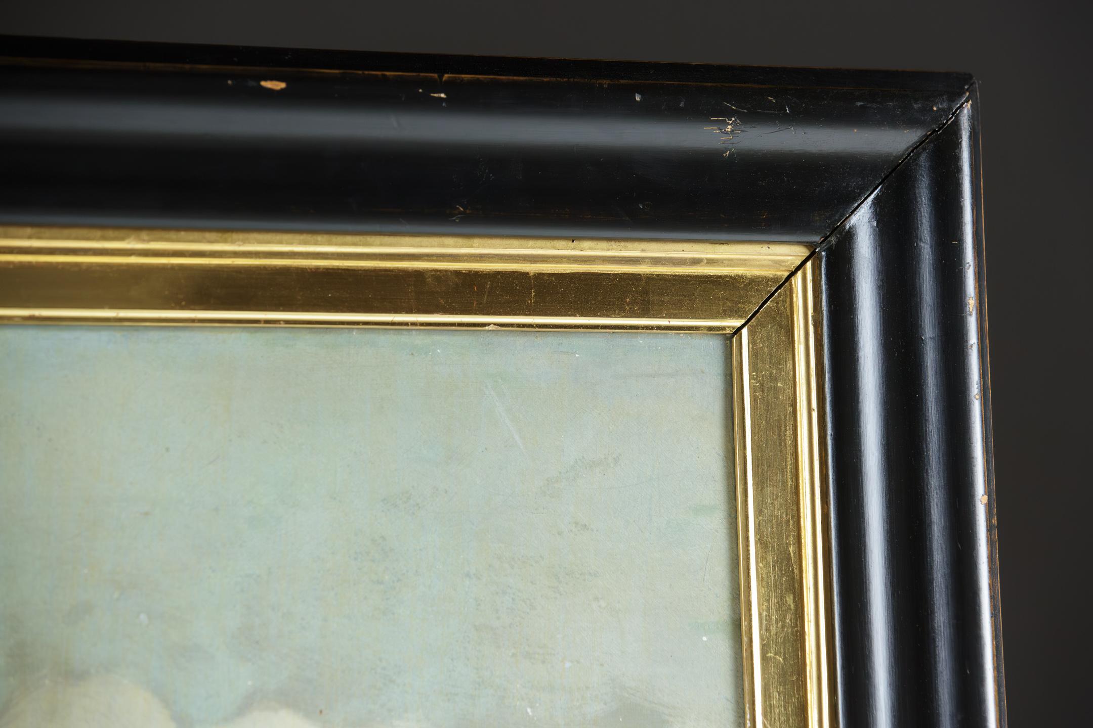 Primitive 19th Century Oil on Canvas of Merchant Ship Rowena of Liverpool 5