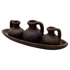 Primitive 19th Century Set Of Moroccan Terracotta Vessels
