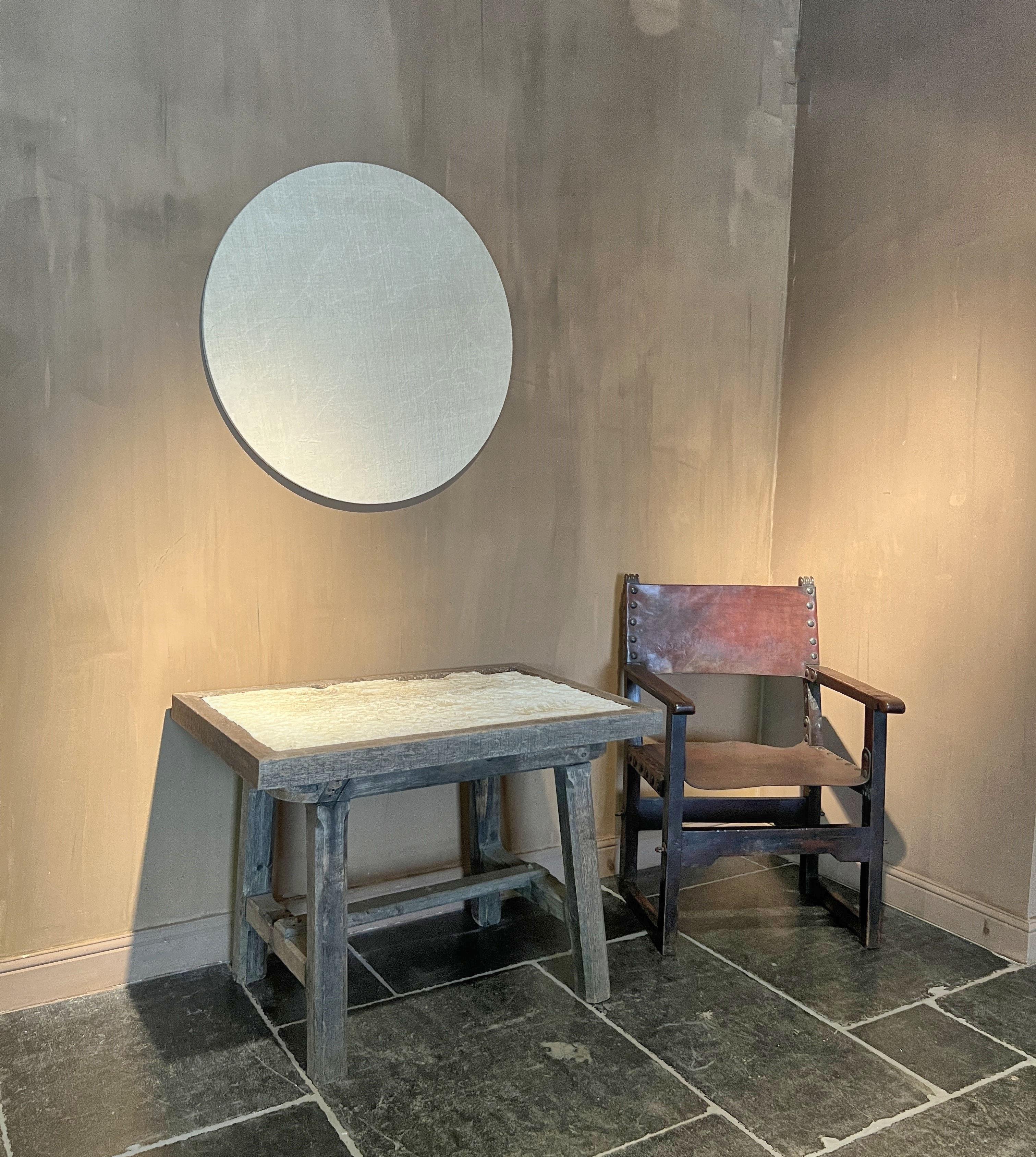 Primitive 19th century stone and wood side table For Sale 3