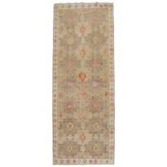 Zabihi Collection 20th Century Colorful Turkish Anatolian Corridor Rug