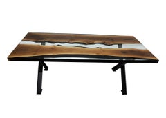 Primitive 220 Epoxy Resin Dining Table with Black X-Base
