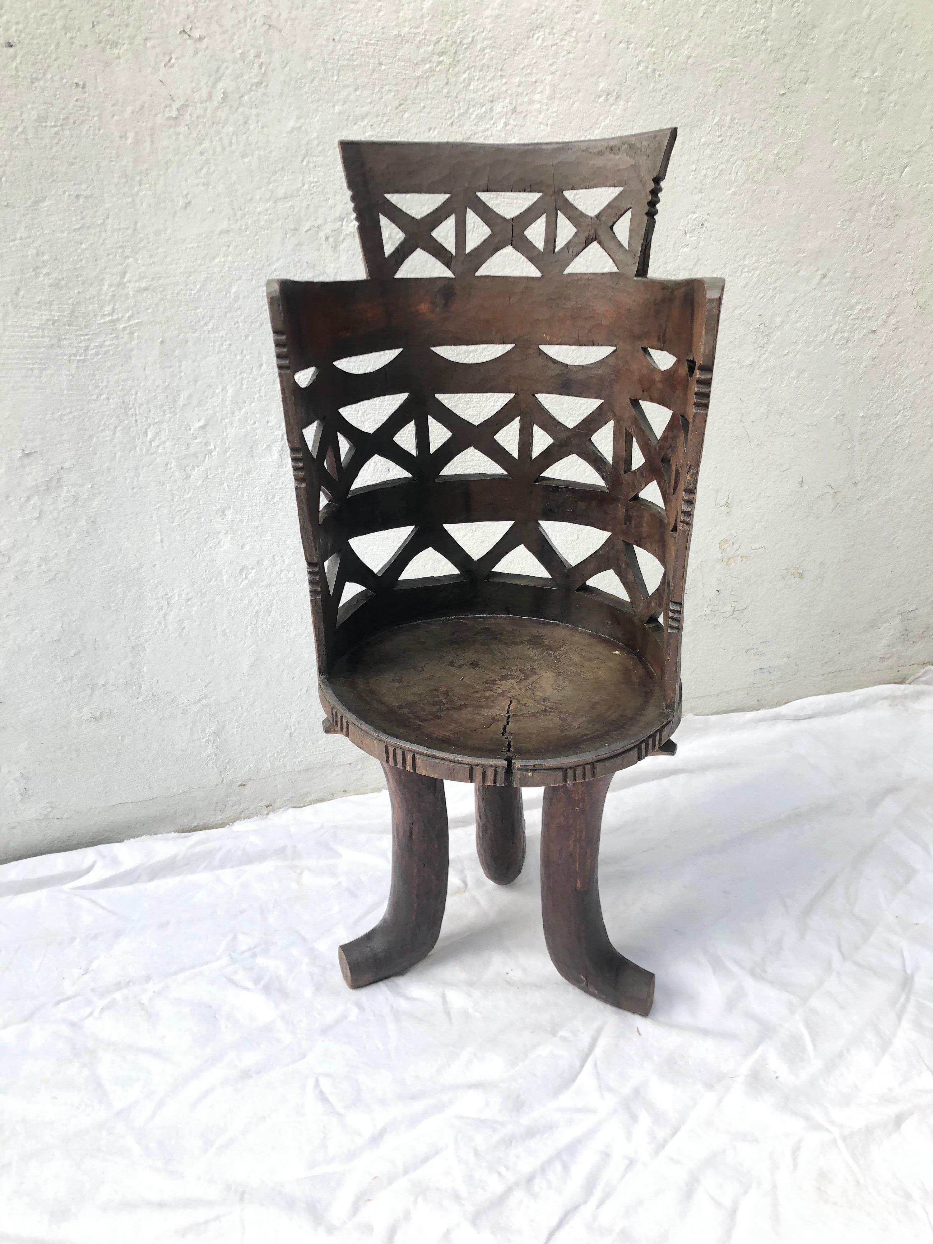 Hand carved Ethiopian chair.