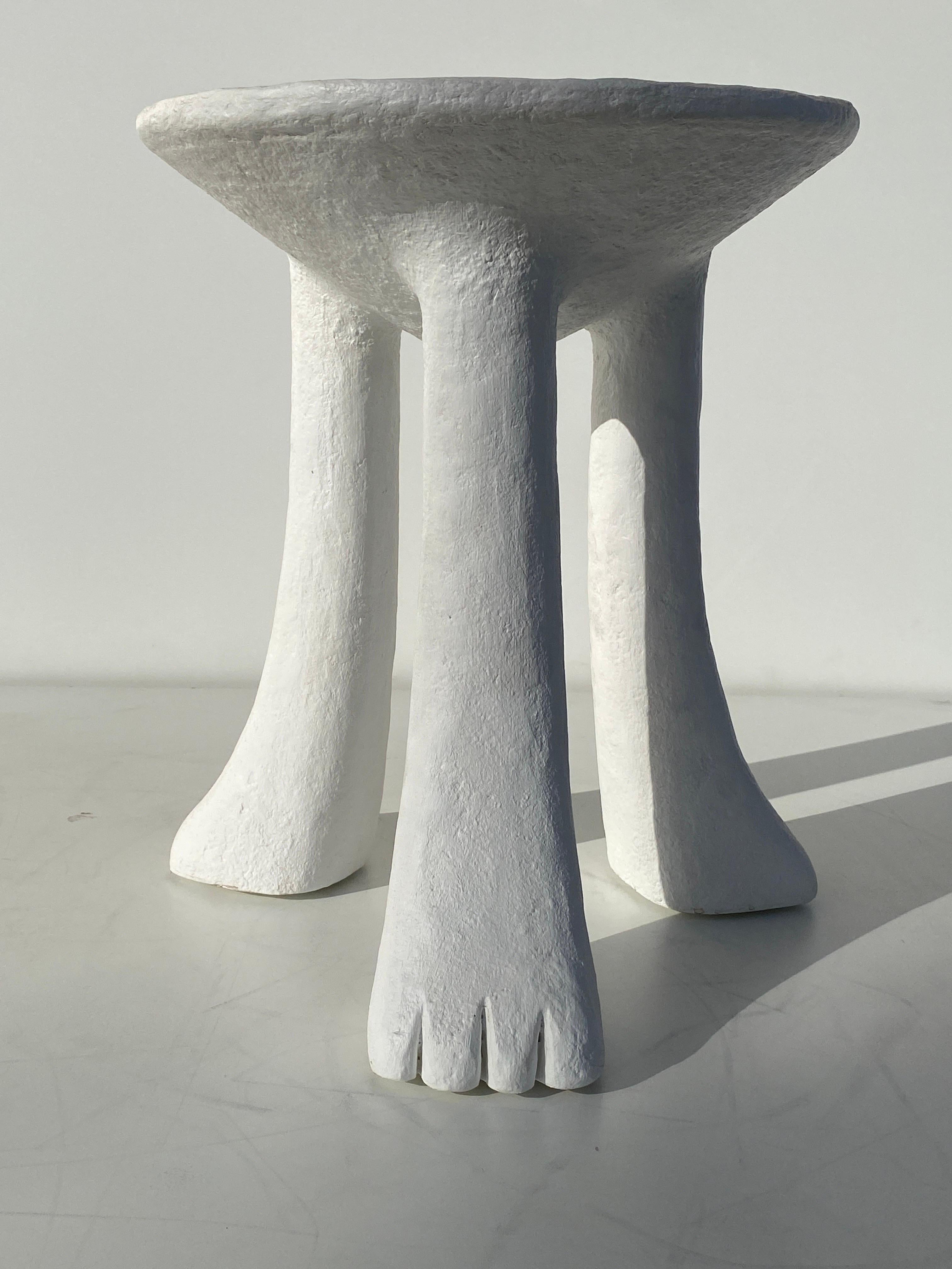 Plaster Primitive African Side Table