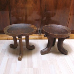 Primitive African Stools, Tripod Chairs