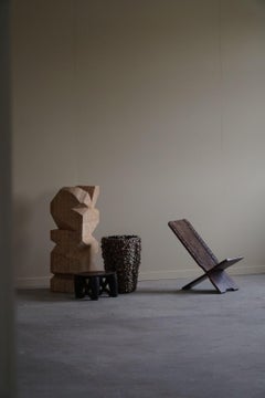 Primitive African Tribal Hand Carved Folding Palaver Chair, Wabi Sabi, 1970s