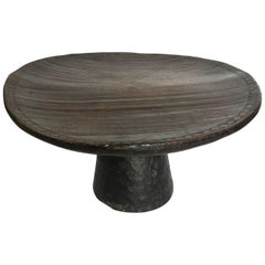 Primitive African Wooden Round Low Table