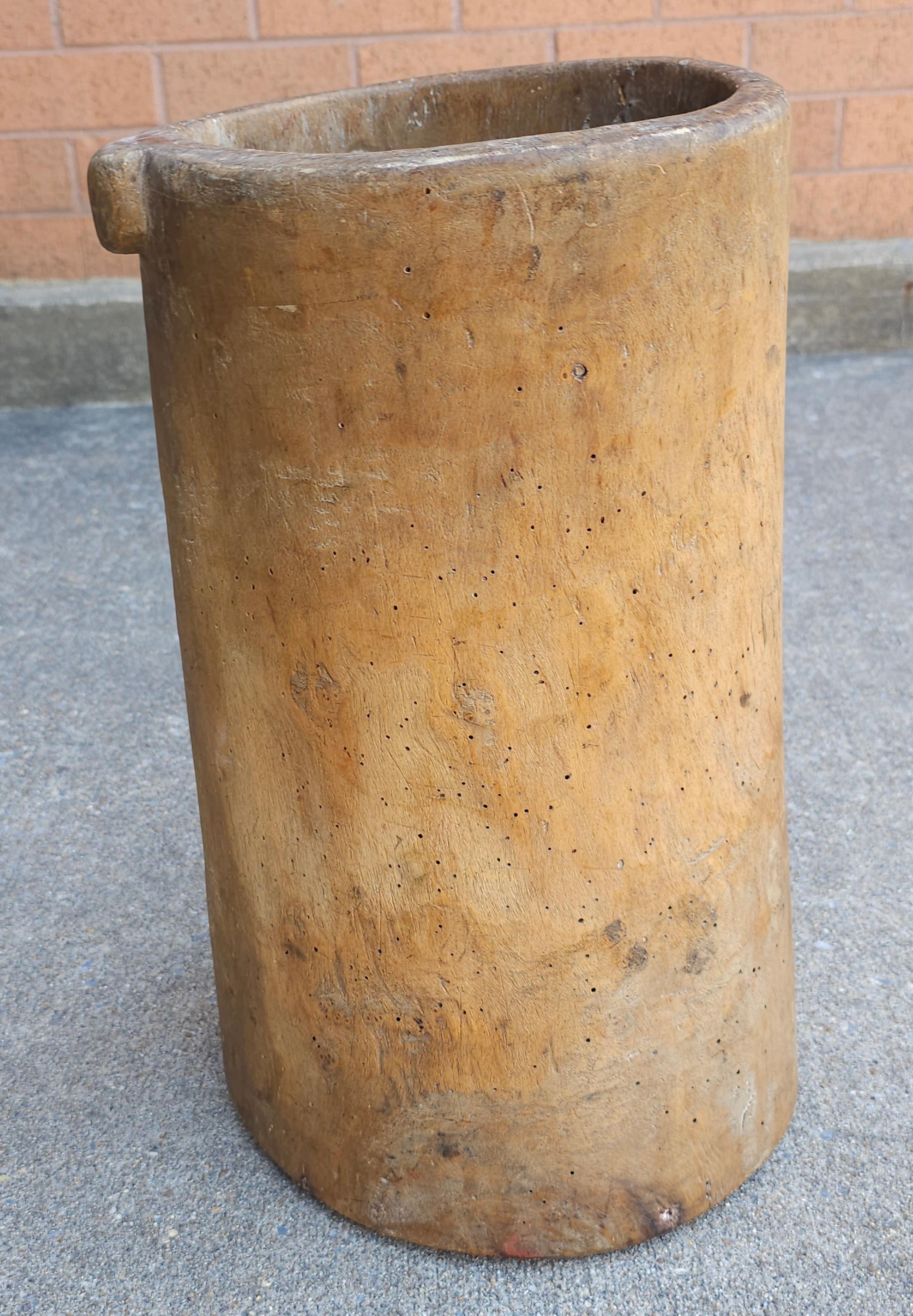 A Primitive American Handcrafted Wooden Umbrella Stand Measuring 9