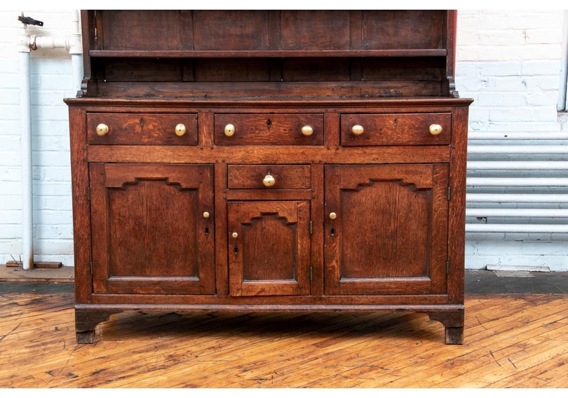 Primitive and TimeSoftened Antique Oak Hutch For Sale at 1stDibs
