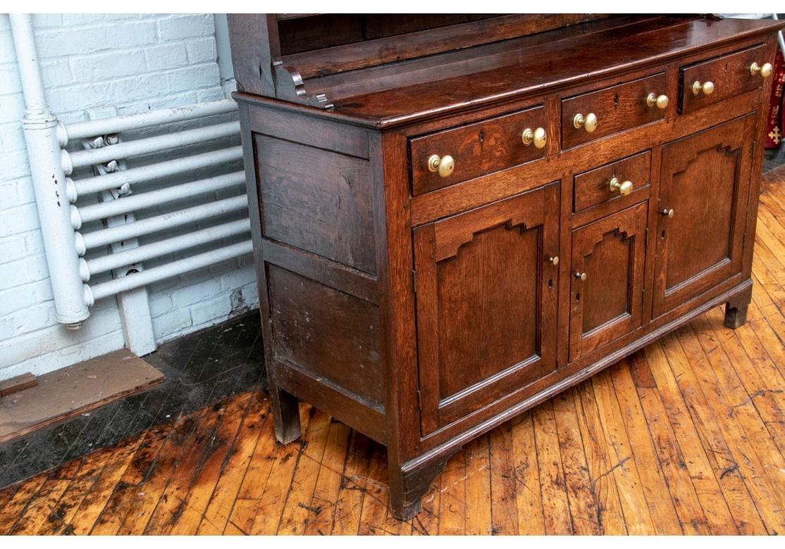 19th Century Primitive and Time-Softened Antique Oak Hutch