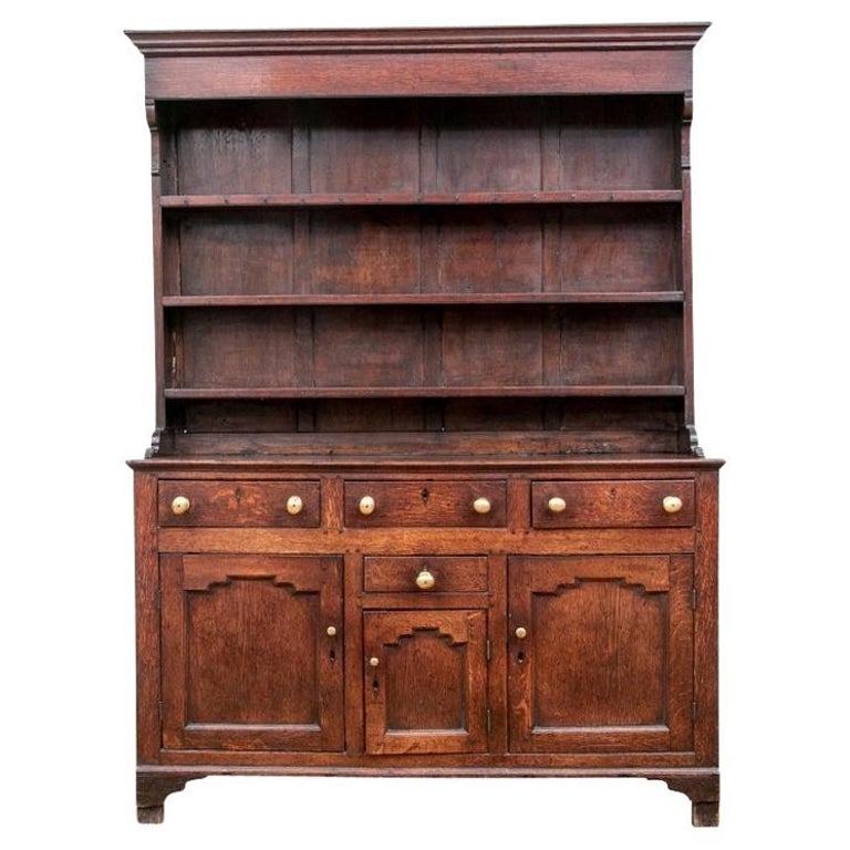 Primitive and Time-Softened Antique Oak Hutch For Sale at 1stDibs