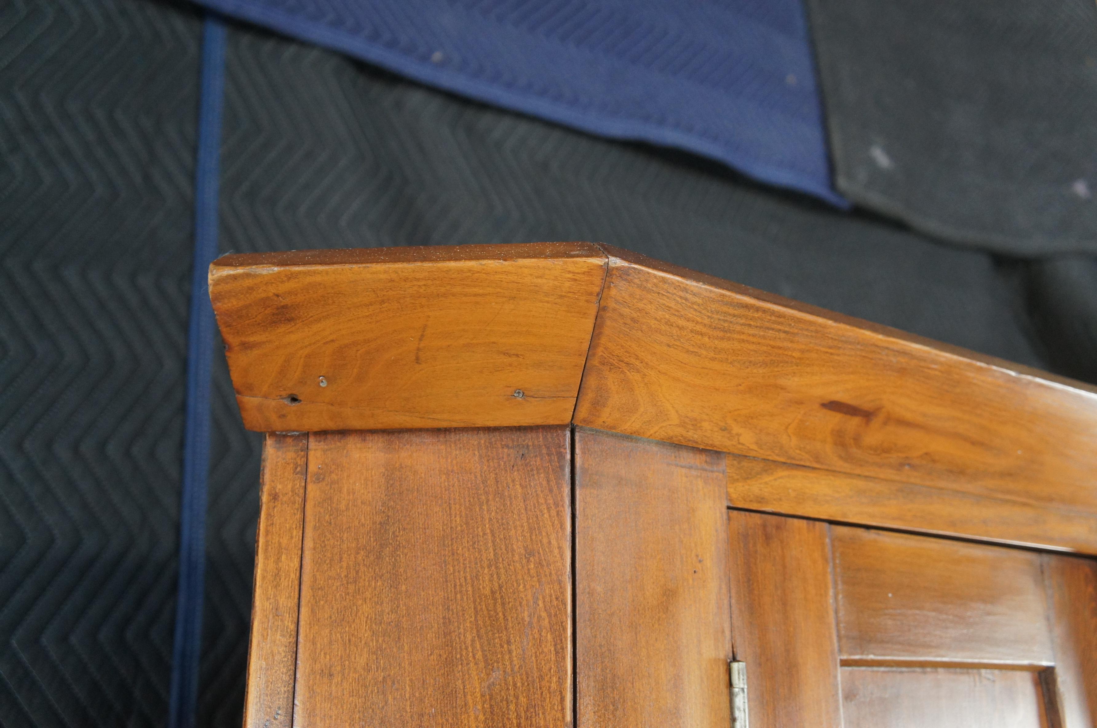 Primitive Antique 19th C. American Walnut Distressed Corner Cabinet Cupboard 4