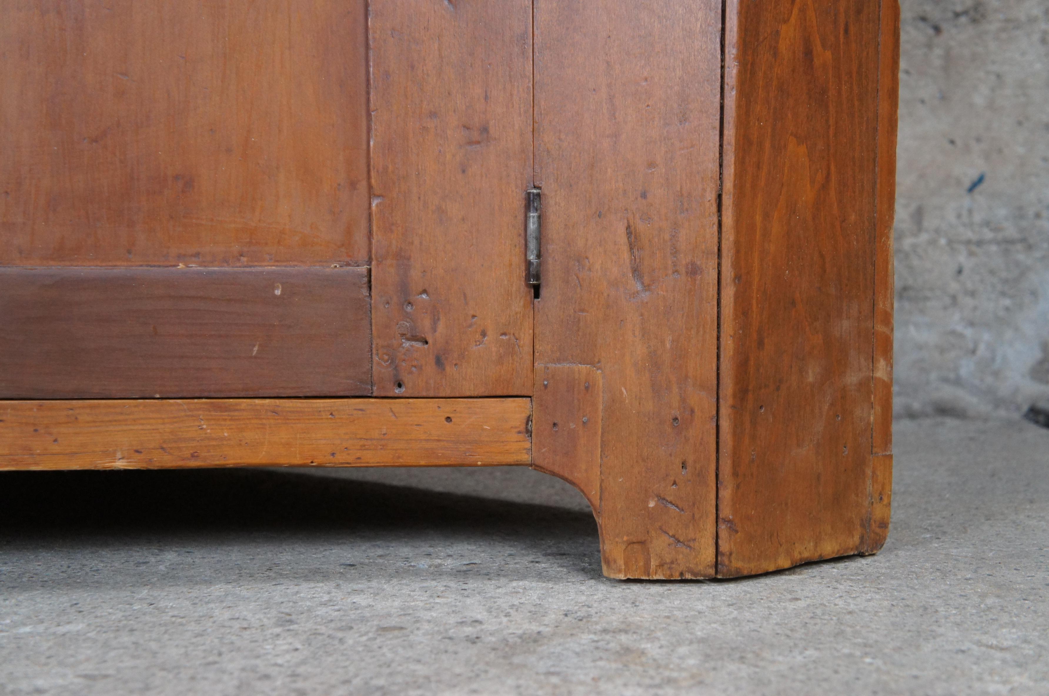 Primitive Antique 19th C. American Walnut Distressed Corner Cabinet Cupboard 5