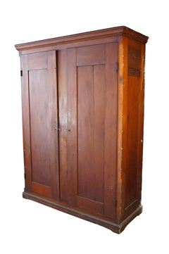 Ursprünglicher antiker amerikanischer Schrank im viktorianischen Stil aus Pappelholz, Wäscheschrank