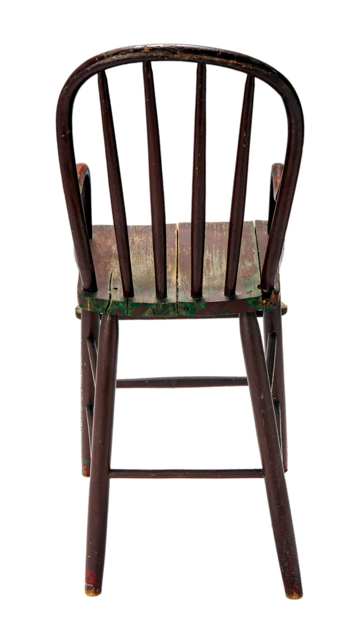 Primitive Antique Bentwood Child's High Chair For Sale at 1stDibs