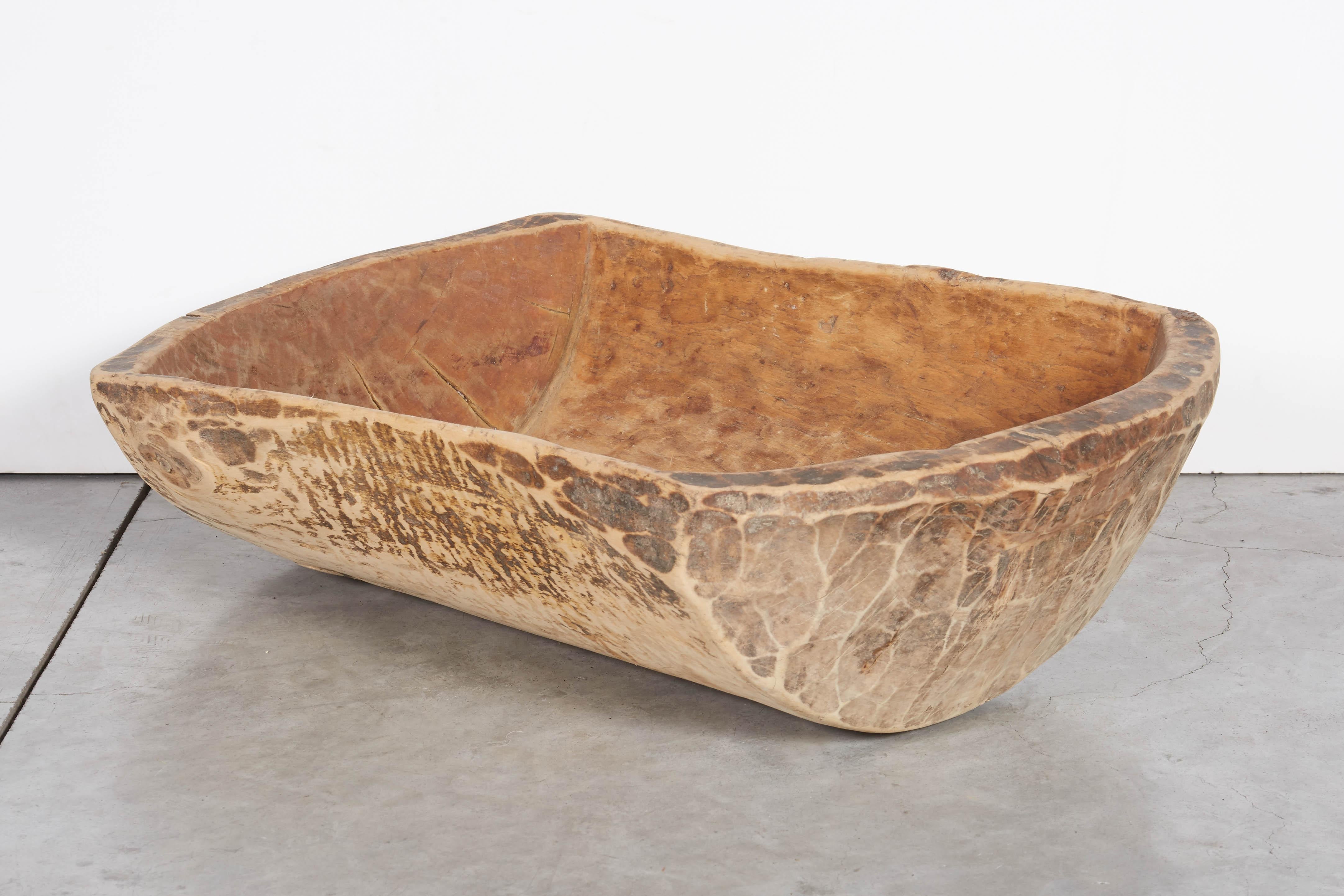  Antique Carved Bowl with Great Patina In Good Condition For Sale In New York, NY