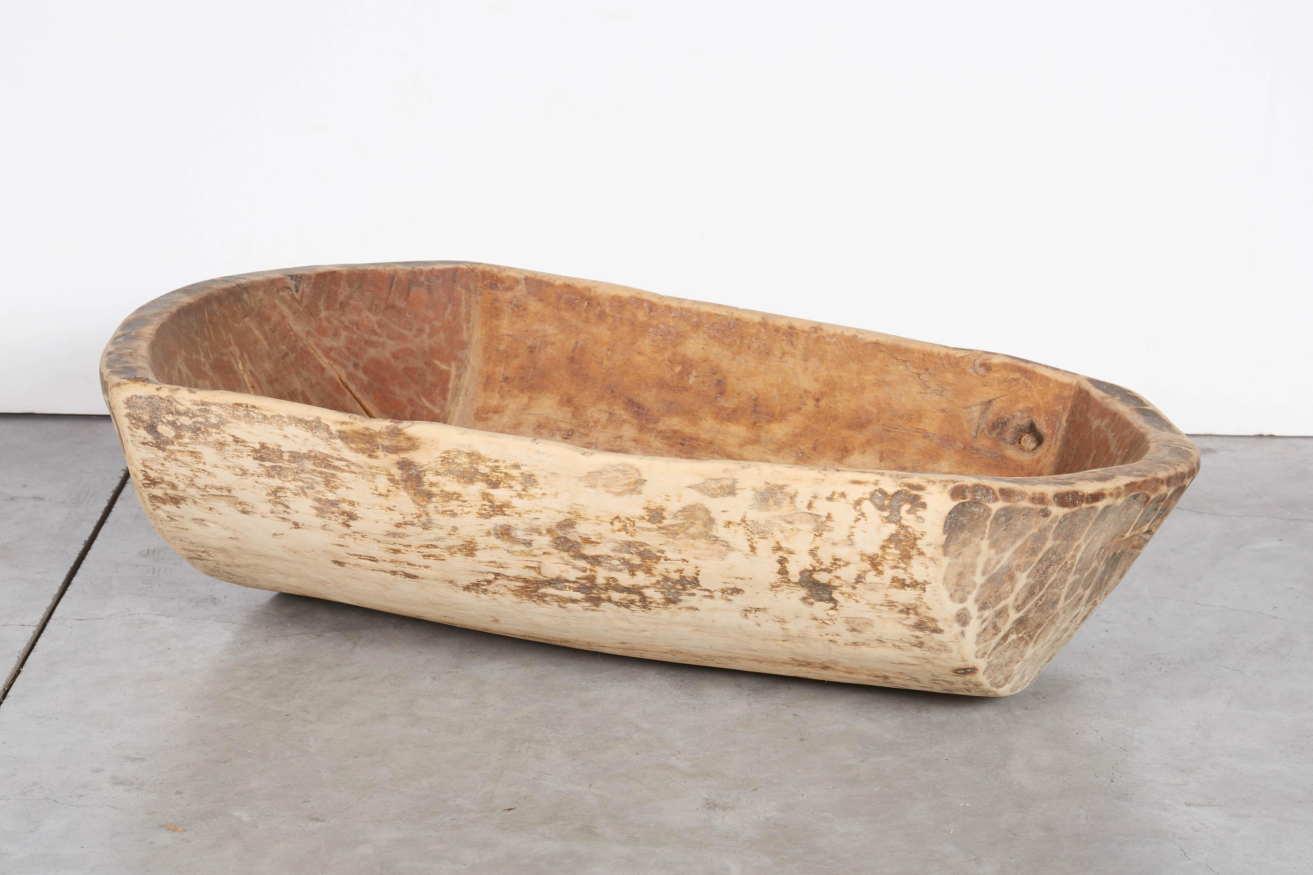 Wood  Antique Carved Bowl with Great Patina For Sale