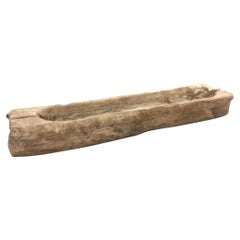 Primitive Antique Carved Wood Bowl with Wabi Sabi Style