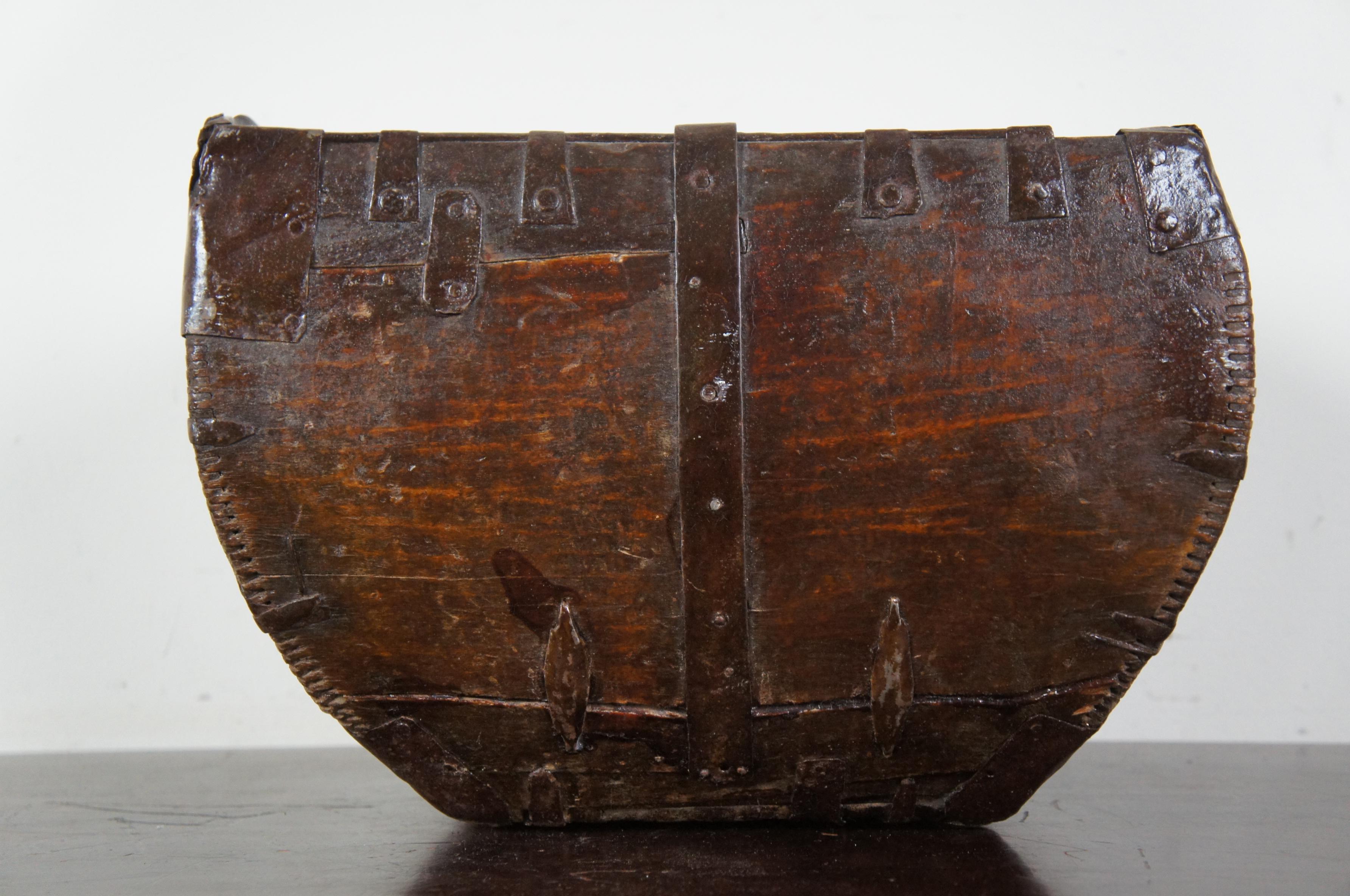 antique chinese wooden rice bucket