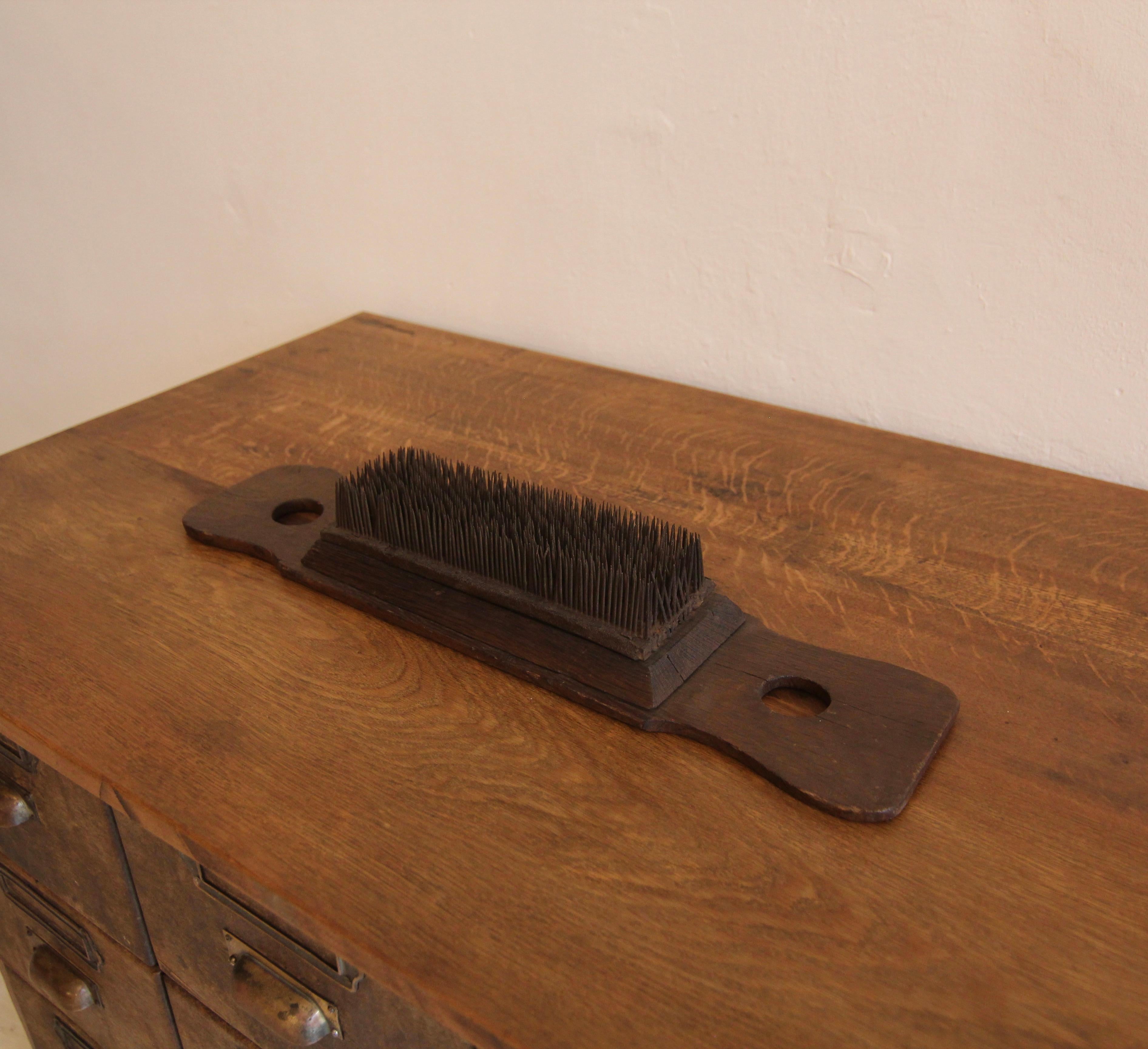 German Primitive Antique Flax Comb For Sale