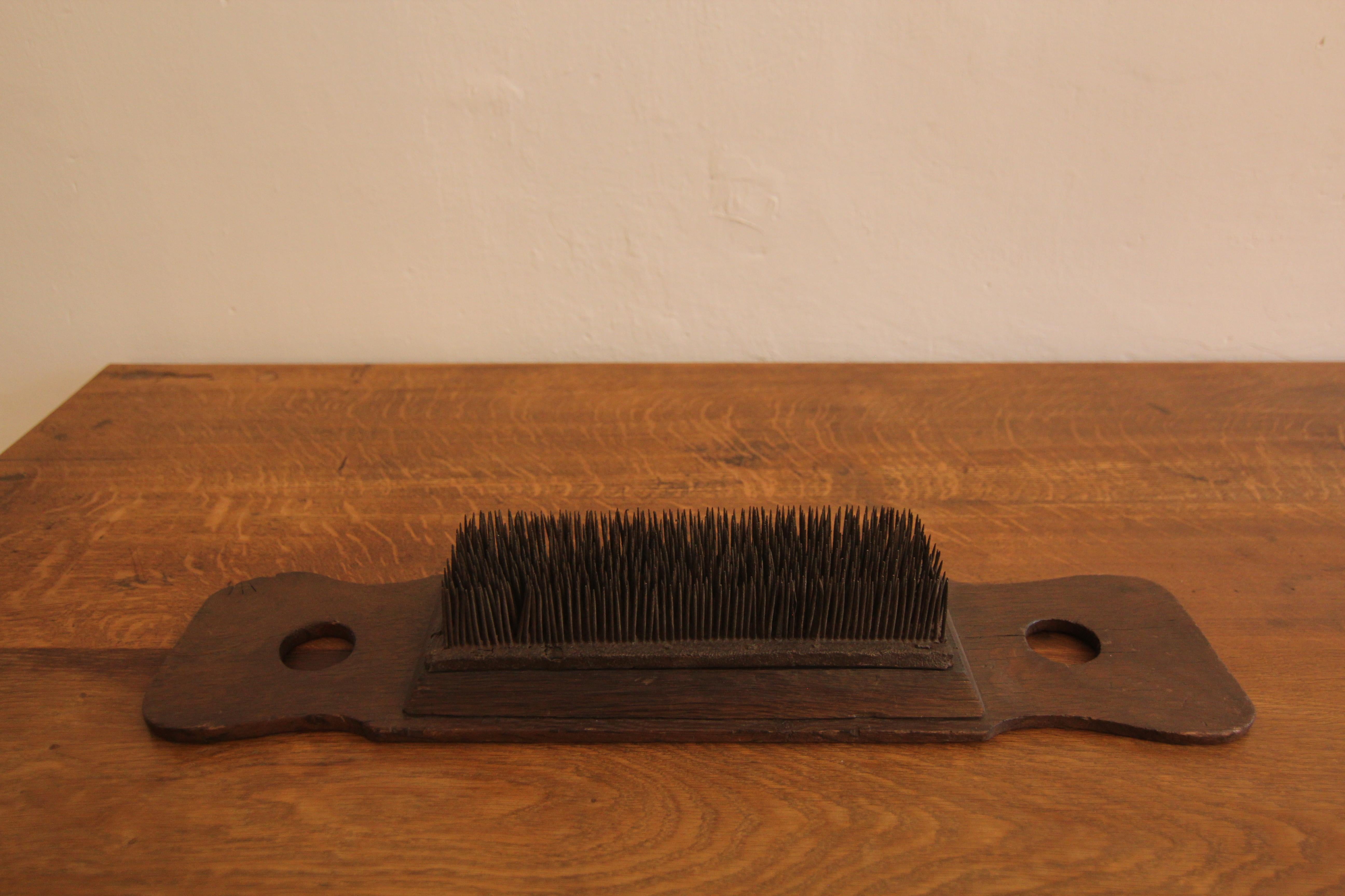 19th Century Primitive Antique Flax Comb For Sale