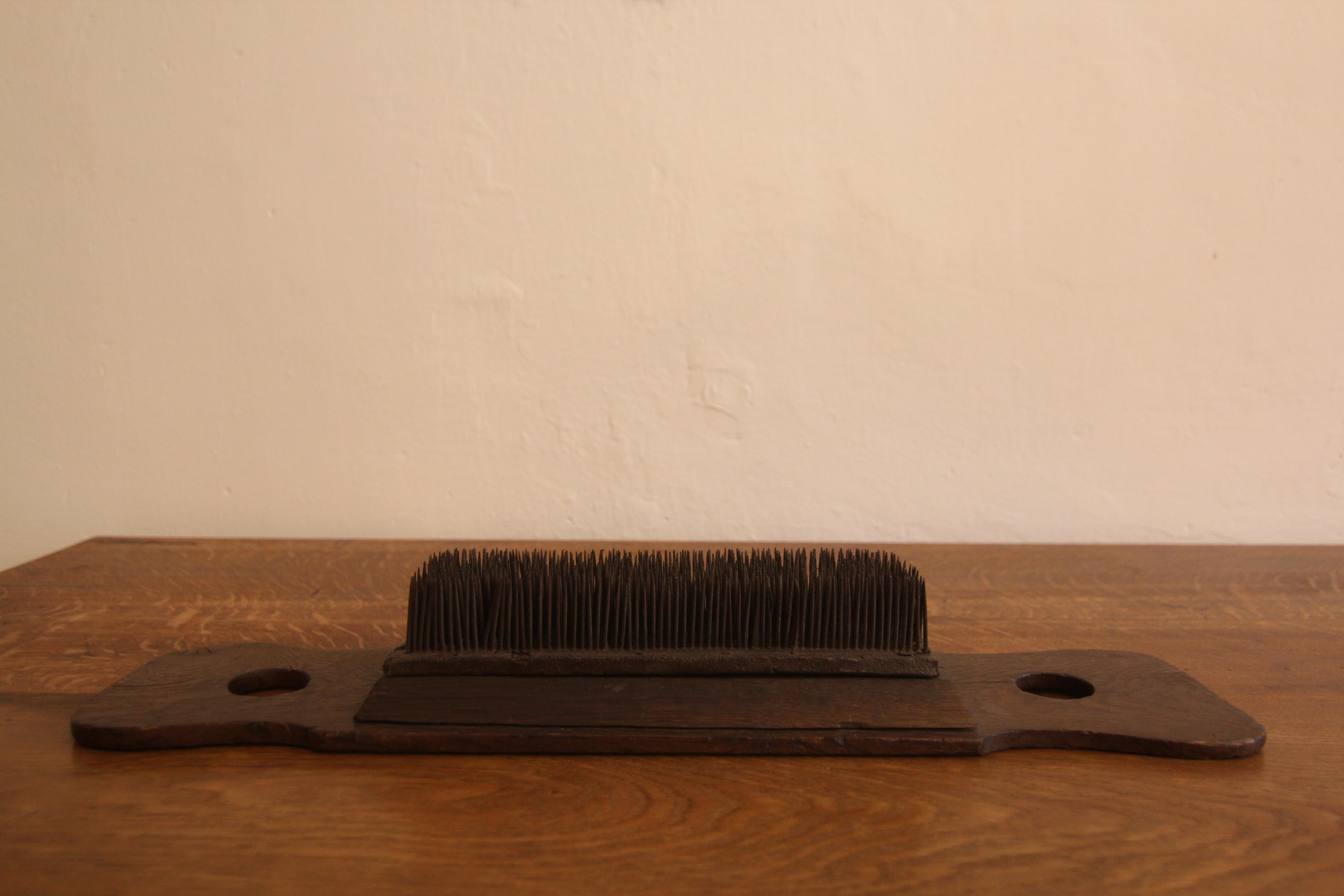 Iron Primitive Antique Flax Comb For Sale
