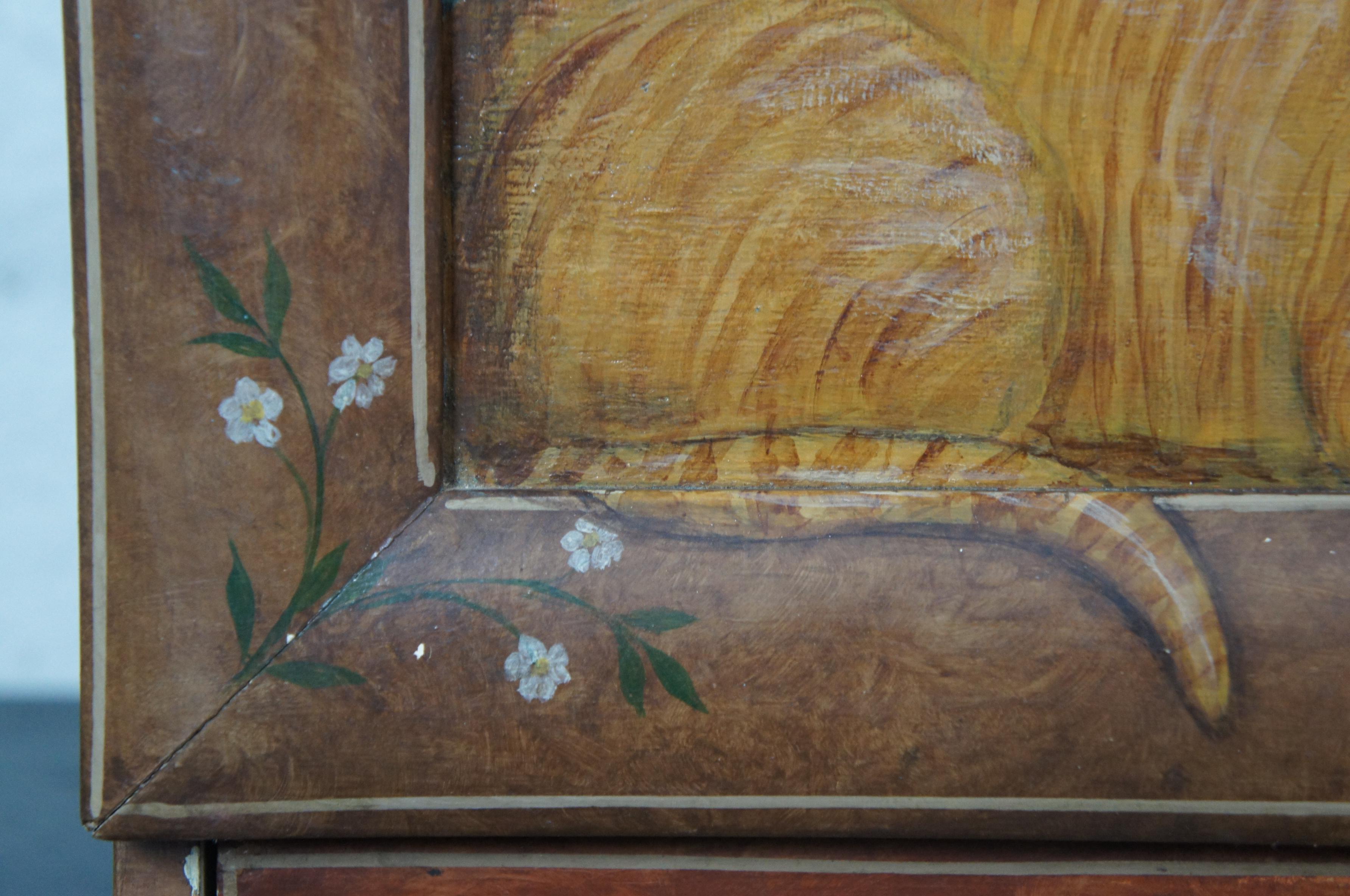 Primitive Antique Folk Art Painted Pine Hanging Medicine Cabinet Cupboard Shelf 5