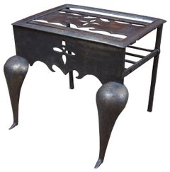Primitive Antique Iron Fireplace Trivet Pot Rest Kettle Plant Stand Hearthware