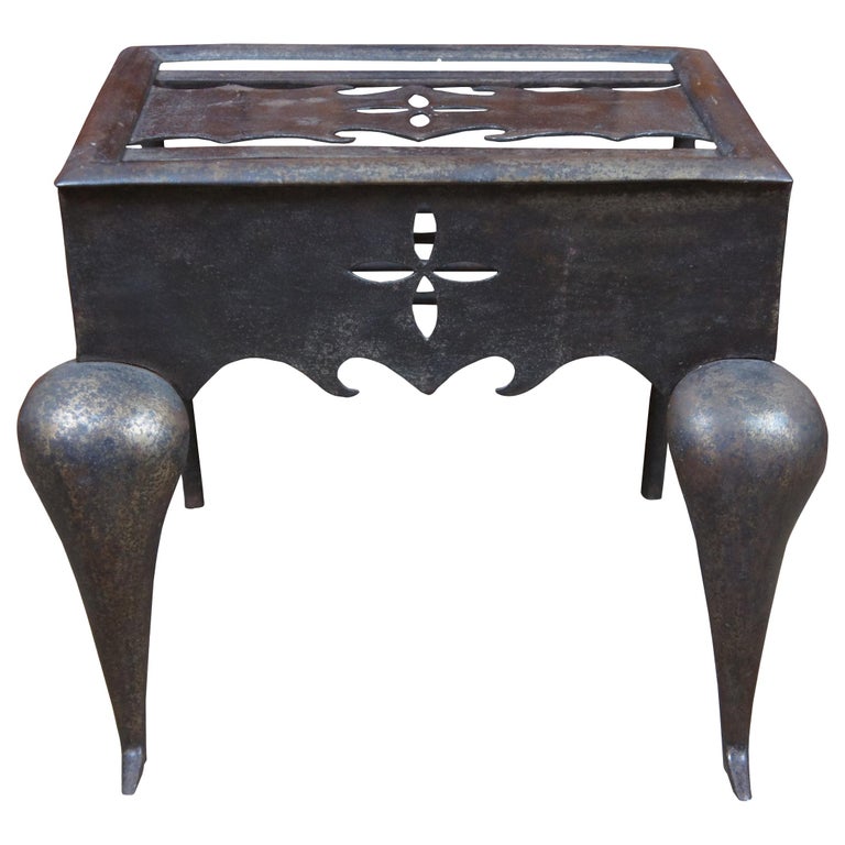 Primitive Antique Iron Fireplace Trivet Pot Rest Kettle Plant Stand