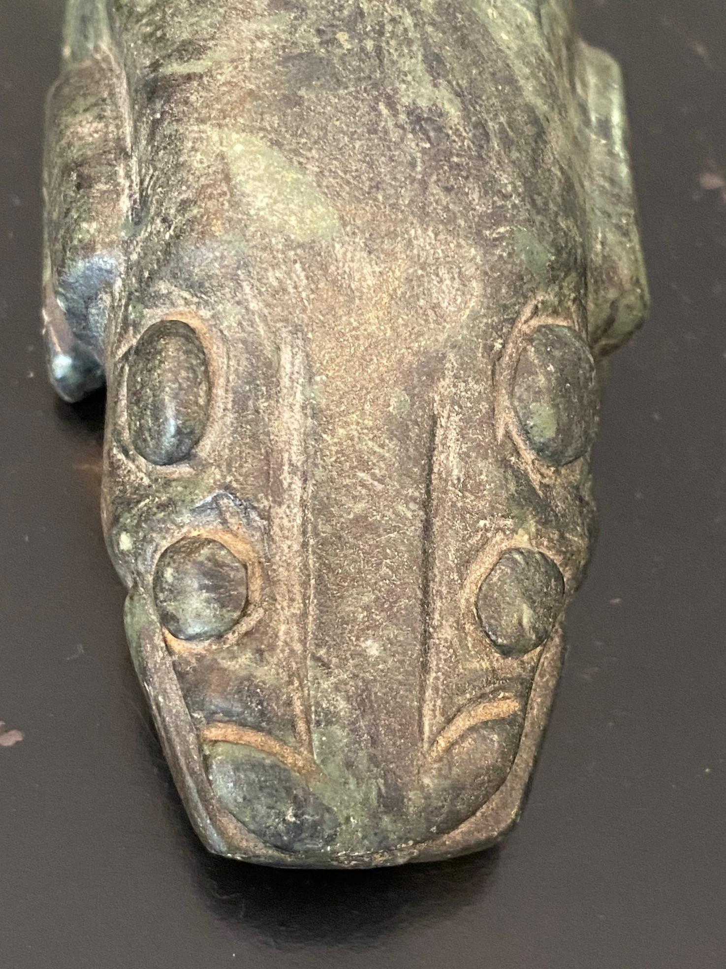 Primitive Antique Native American Indigenous Stone Effigy Creature Sculpture For Sale 4