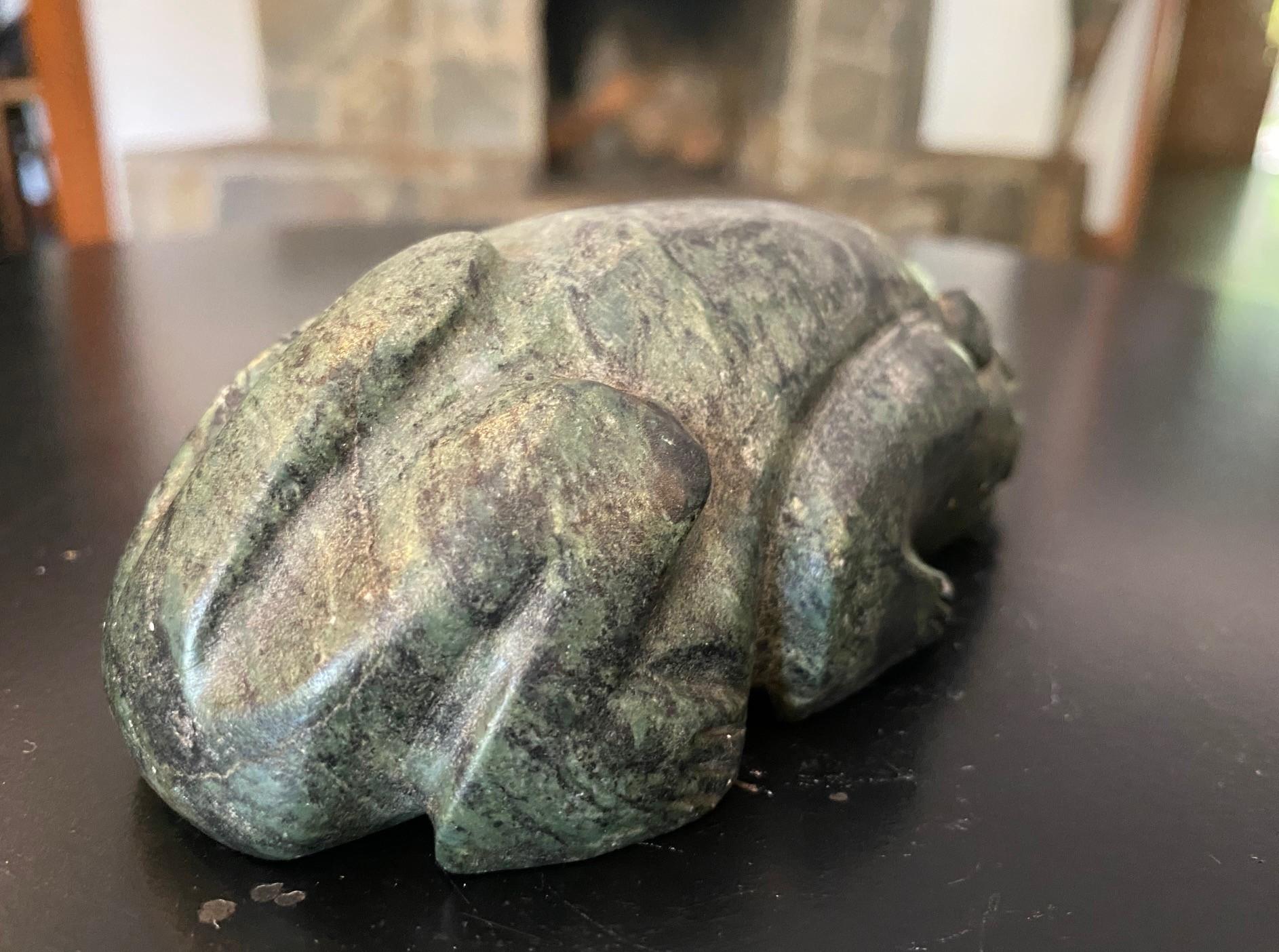 Primitive Antique Native American Indigenous Stone Effigy Creature Sculpture For Sale 2