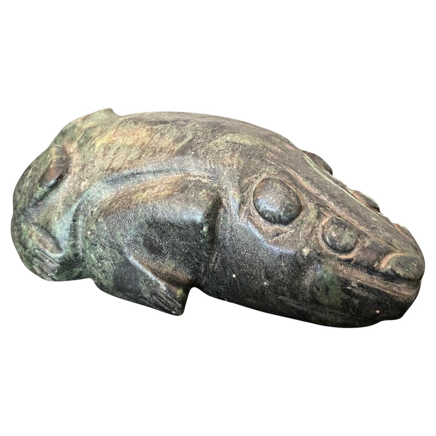 Primitive Antique Native American Indigenous Stone Effigy Creature Sculpture For Sale