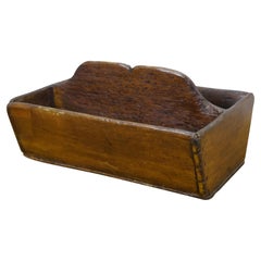 Primitive Antique Oak Dovetailed Butlers Cutlery Tray Knife Caddy Tool Box 13"