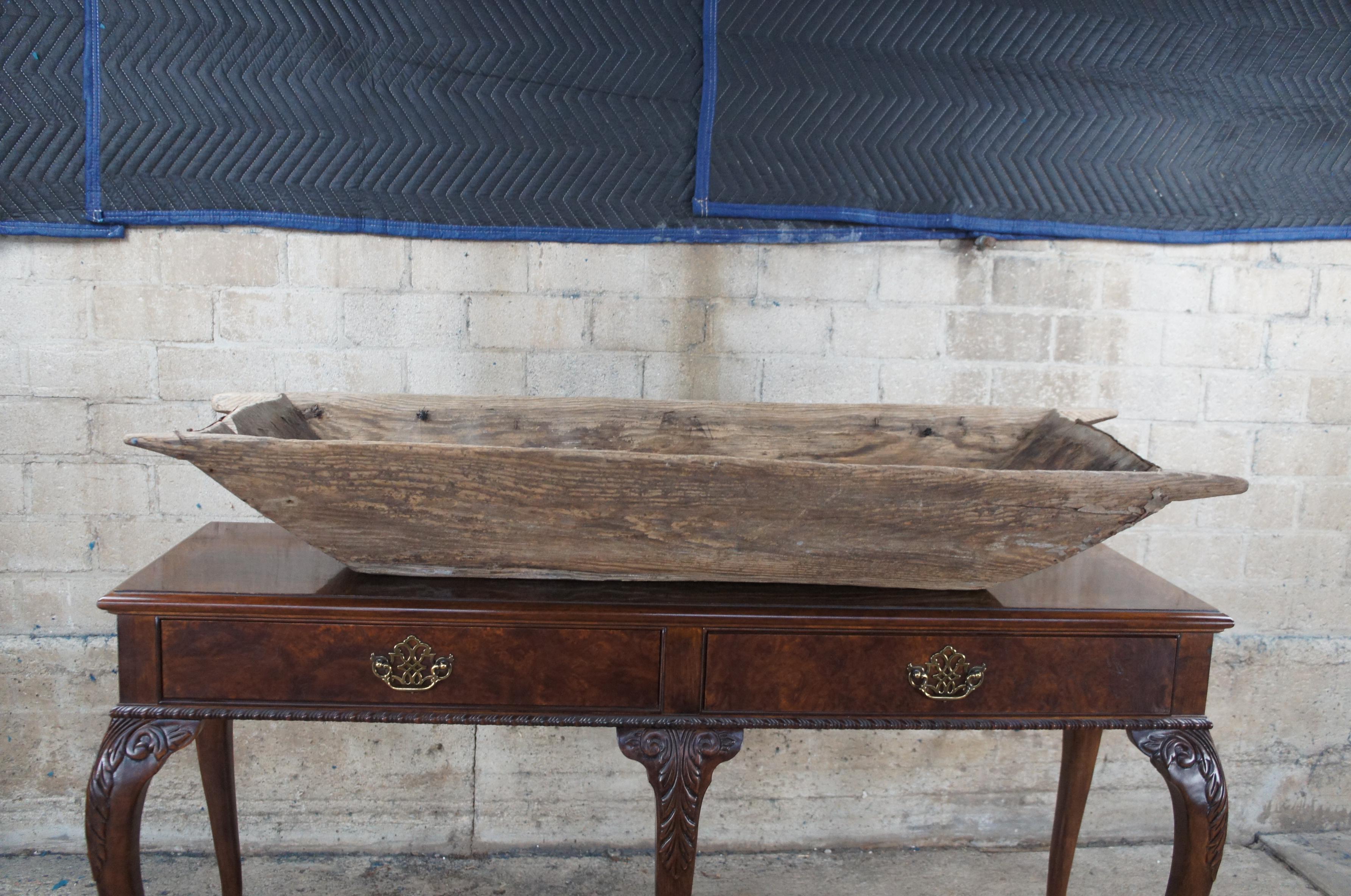 Primitivo Antiguo Roble Farmhouse Dough Bowl Bin Trough Trencher Treenware 53