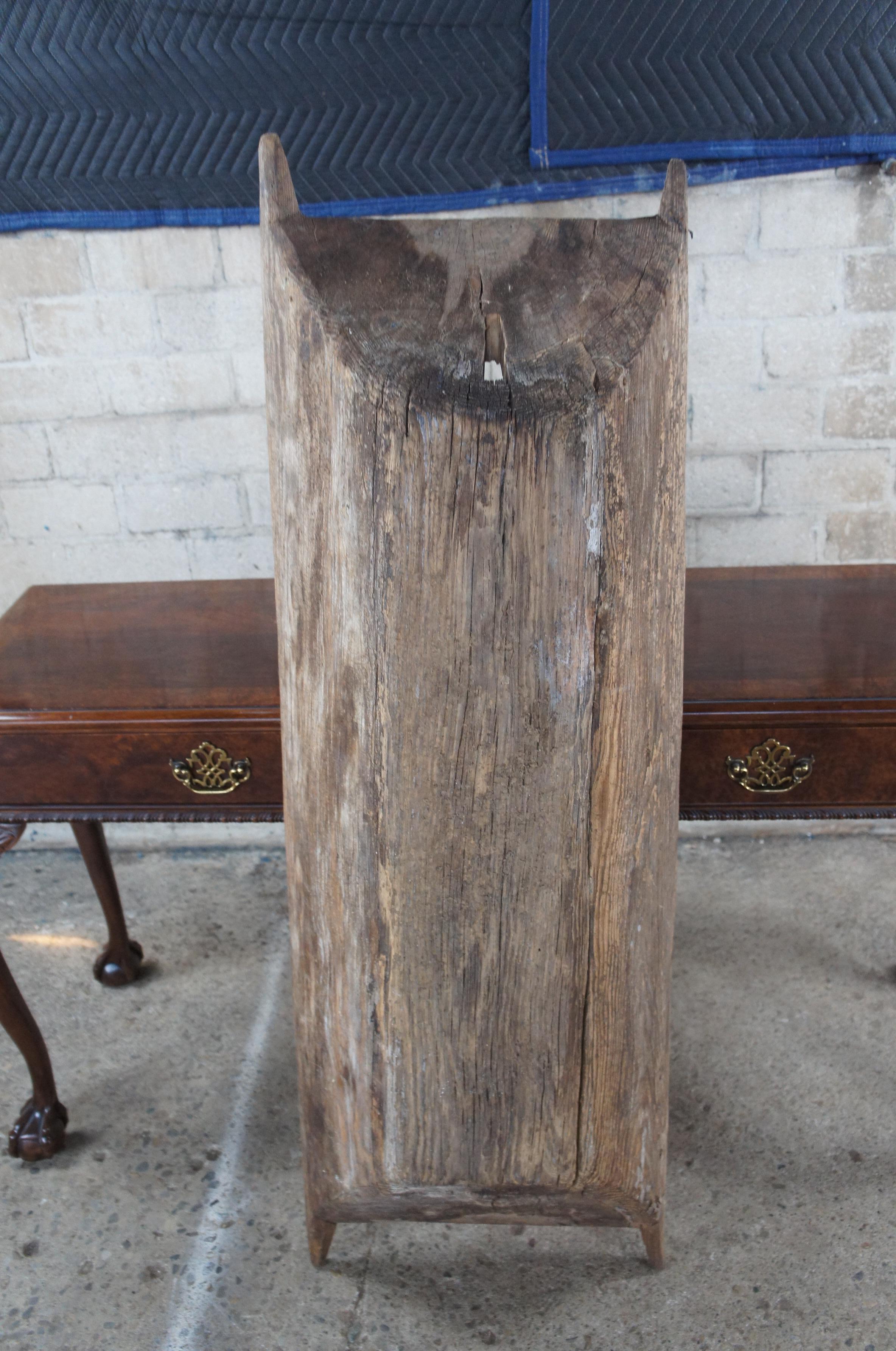 Primitivo Antiguo Roble Farmhouse Dough Bowl Bin Trough Trencher Treenware 53