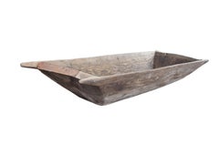 Primitive Antique Oak Farmhouse Dough Bowl Bin Trough Trencher Treenware 53"