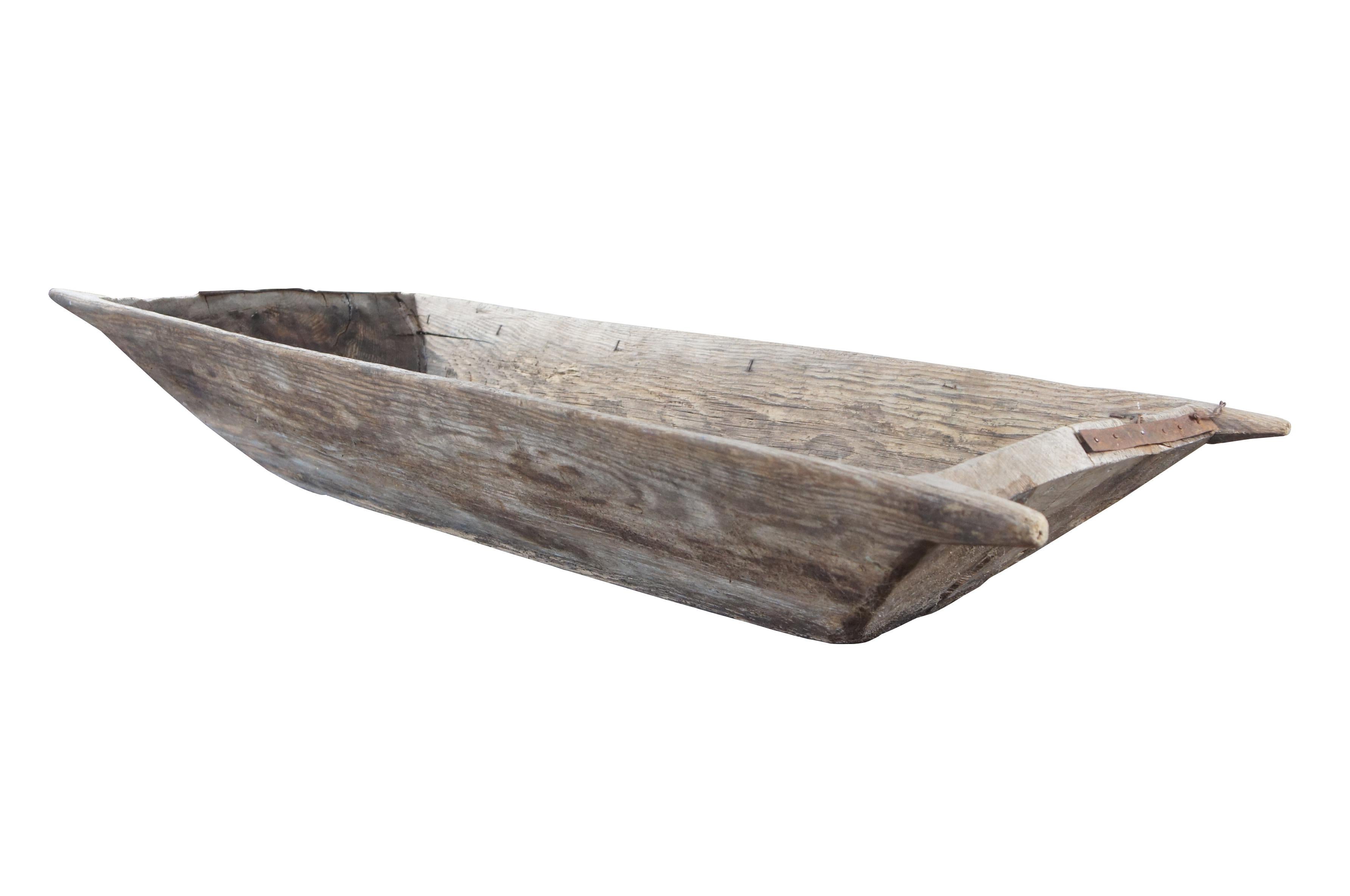 Primitivo Antiguo Roble Farmhouse Dough Bowl Bin Trough Trencher Treenware 53