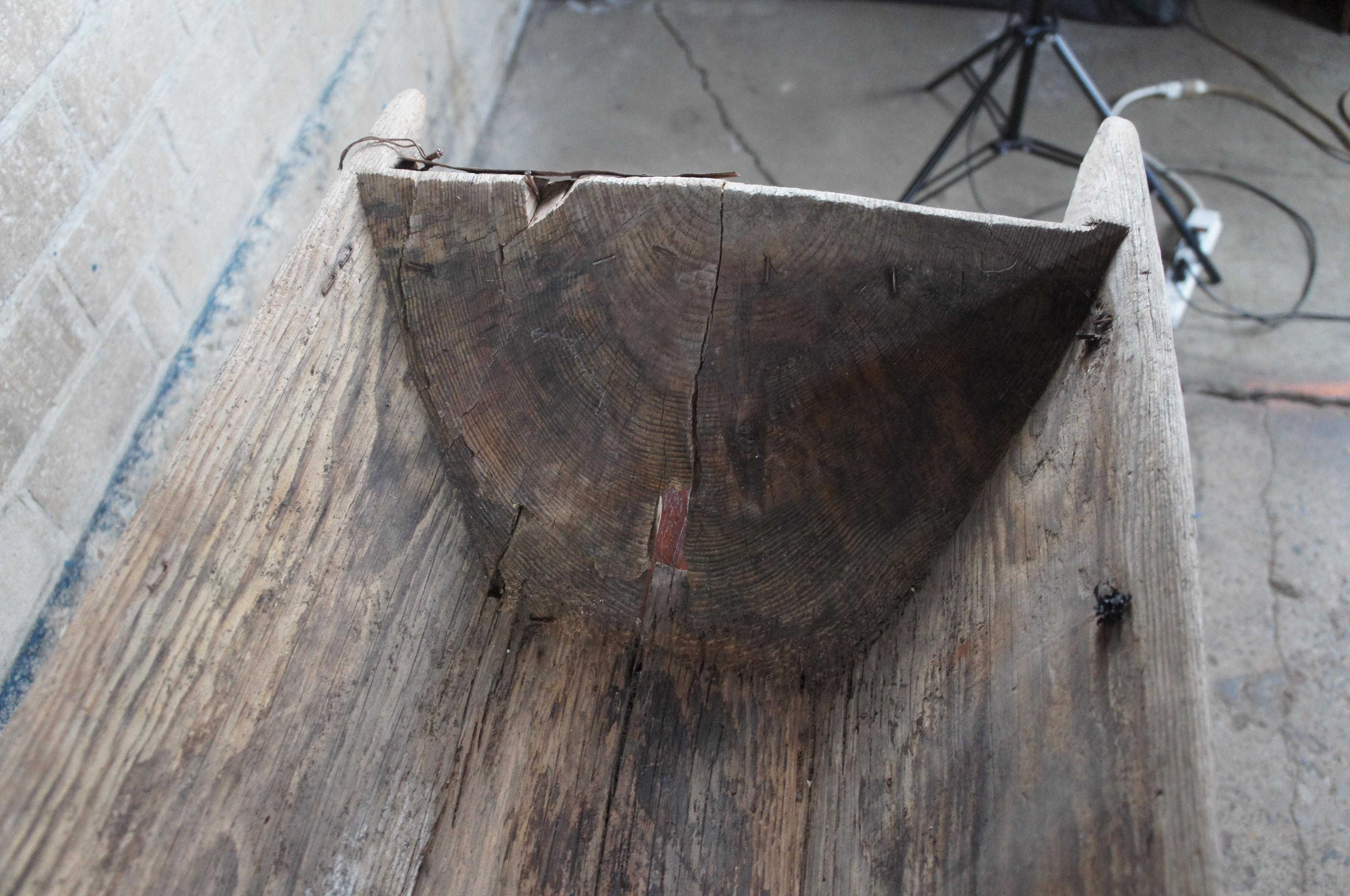 Primitivo Antiguo Roble Farmhouse Dough Bowl Bin Trough Trencher Treenware 53