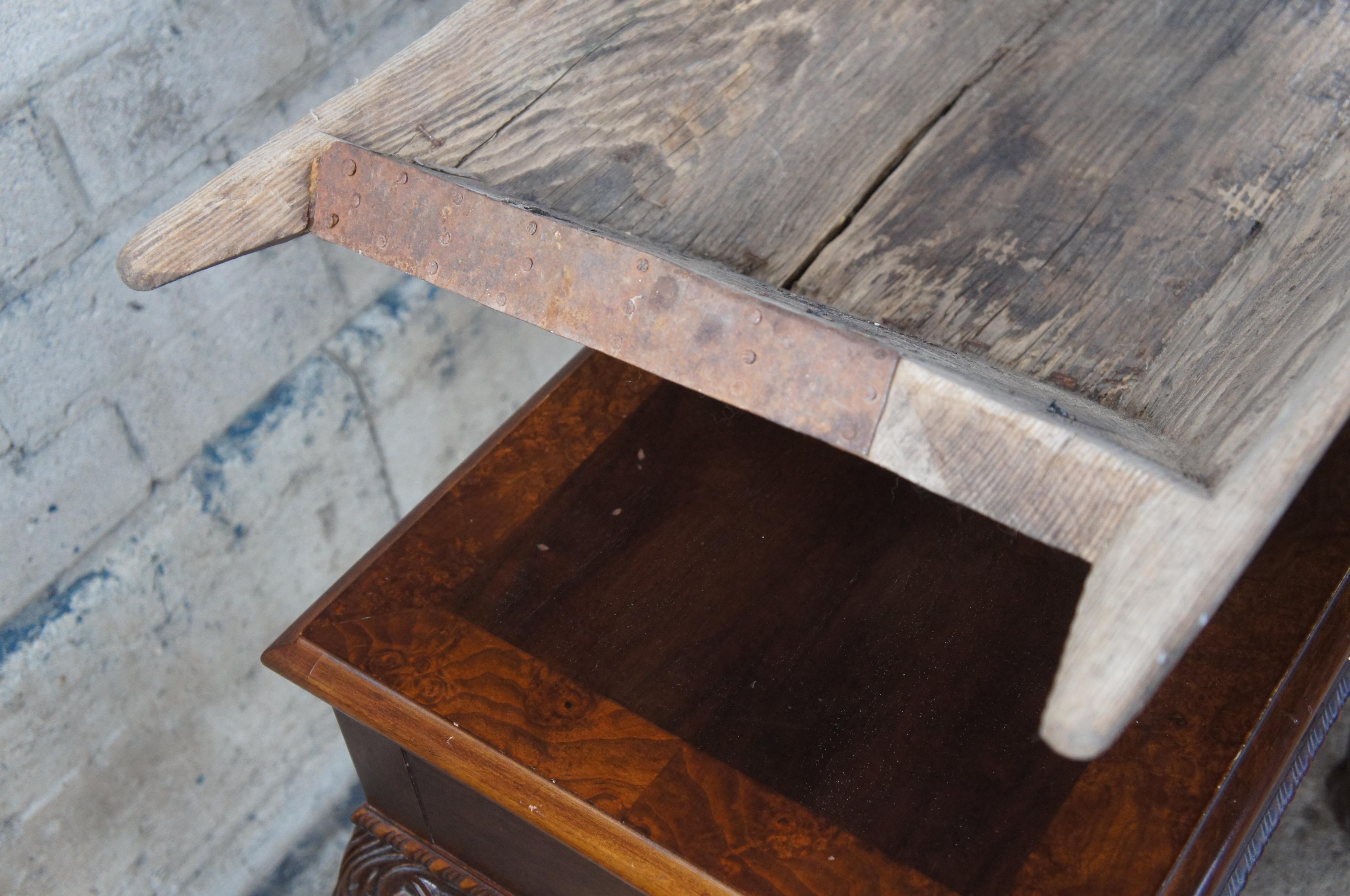 Primitivo Antiguo Roble Farmhouse Dough Bowl Bin Trough Trencher Treenware 53