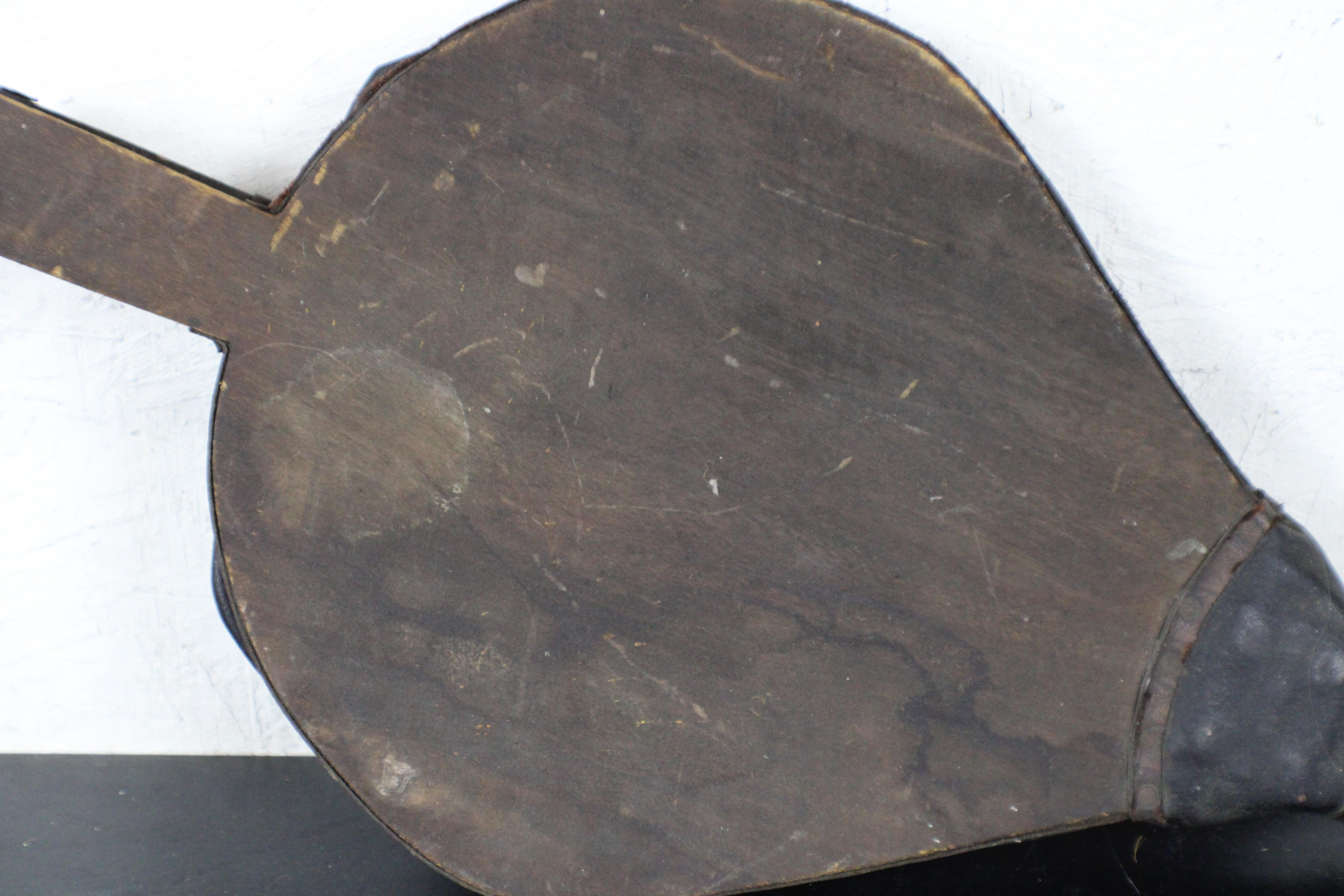 Antique Oak & Leather Fireplace Bellows Fireside Working Condition 7