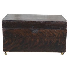 Primitive Antique Pine Painted Grain Blanket Chest Storage Trunk Coffee Table