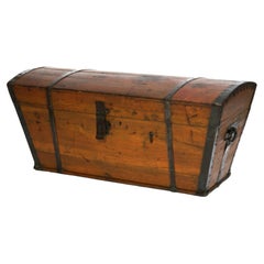 Rustic Antique Western Conestoga Wagon Blanket Trunk 19th C