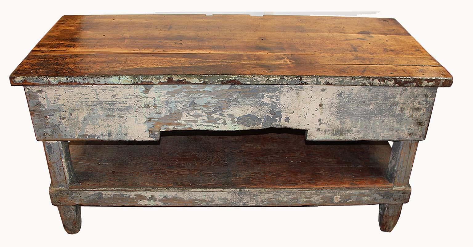 19th Century Primitive Antique Work Bench or Console