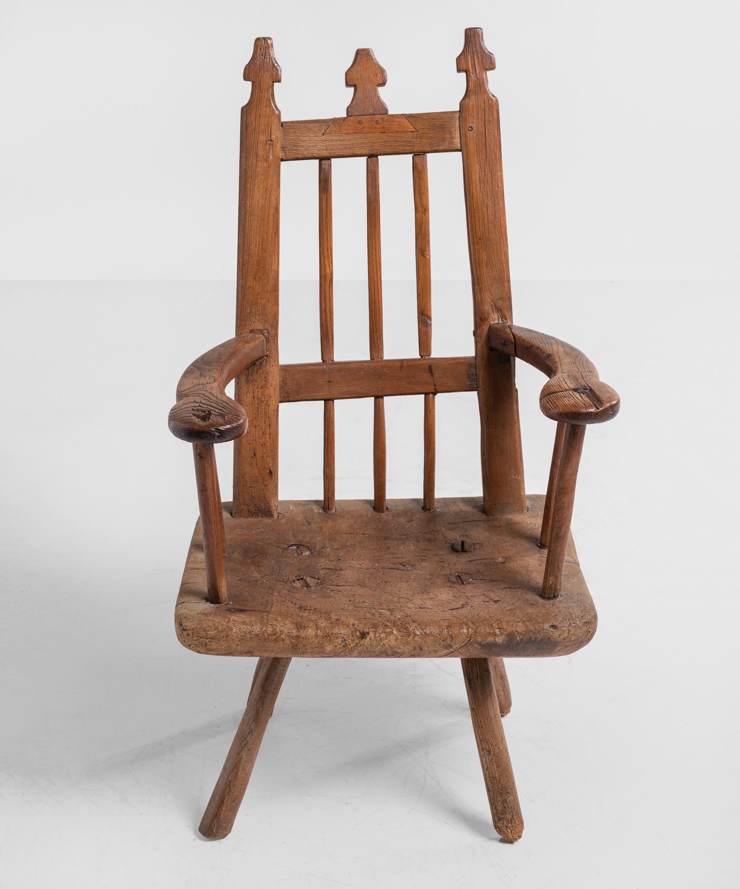 Primitive Armchair, England, circa 1820 In Good Condition In Culver City, CA